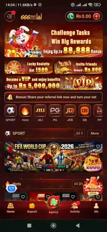666 Rs Game interface